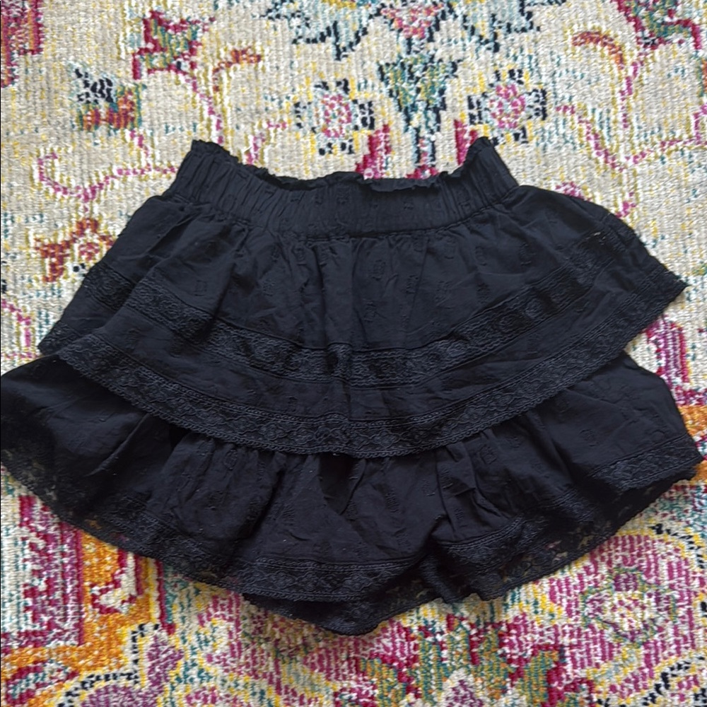 Altar'd State Black - Raleigh Layered Lace Shorts
